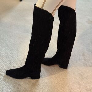 Emerson Fry black suede over the knee boots size 8